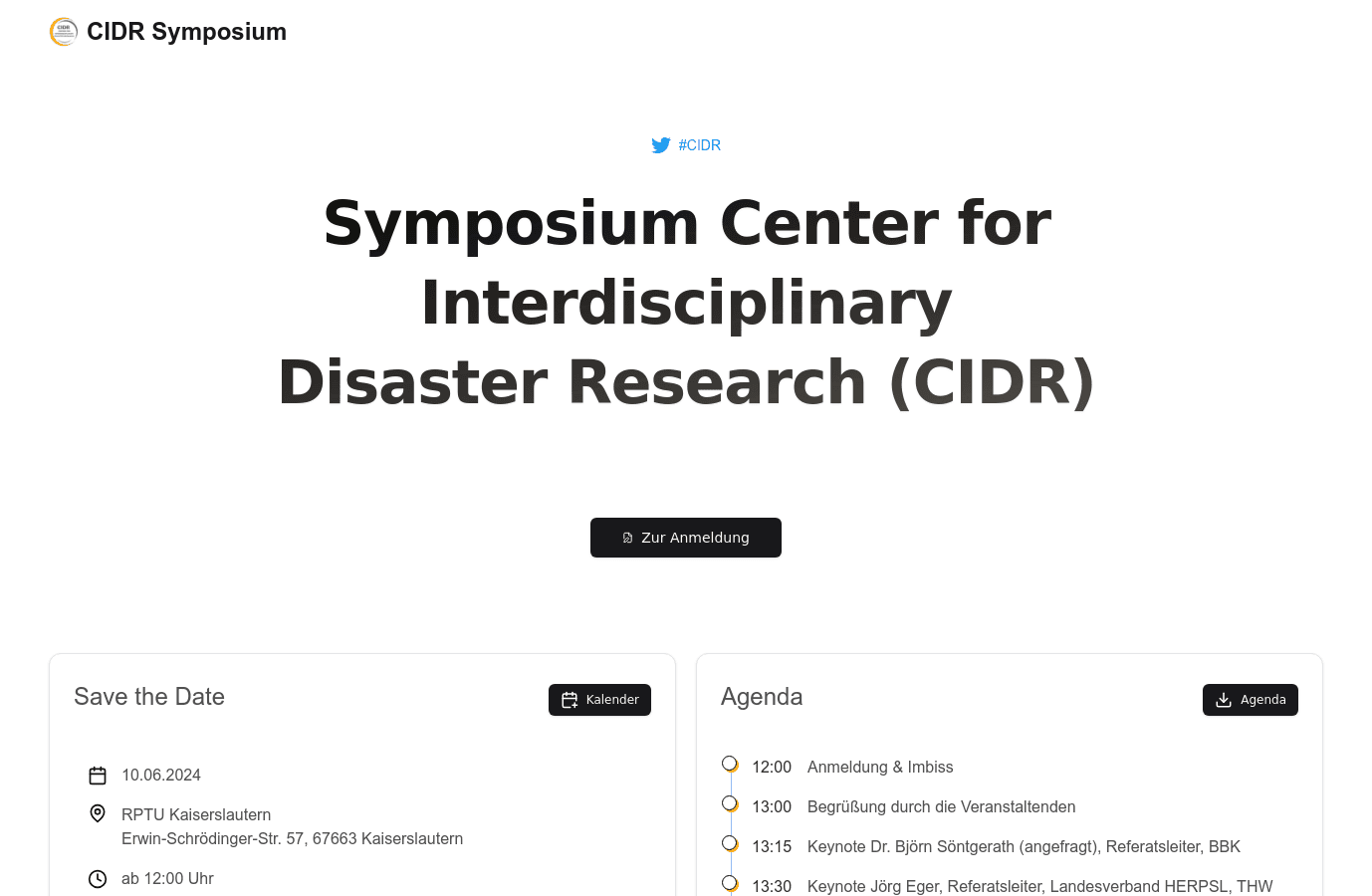 CIDR Symposium - website
